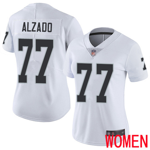 Oakland Raiders Limited White Women Lyle Alzado Road Jersey NFL Football #77 Vapor Untouchable Jersey->women nfl jersey->Women Jersey